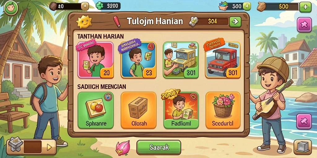 Tantangan seru di setiap level permainan.
